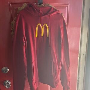 McDonald's Burgundy Hoodie with Yellow Arches Size Medium